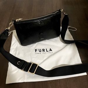 FURLA Atena Patent Leather Crossbody Bag